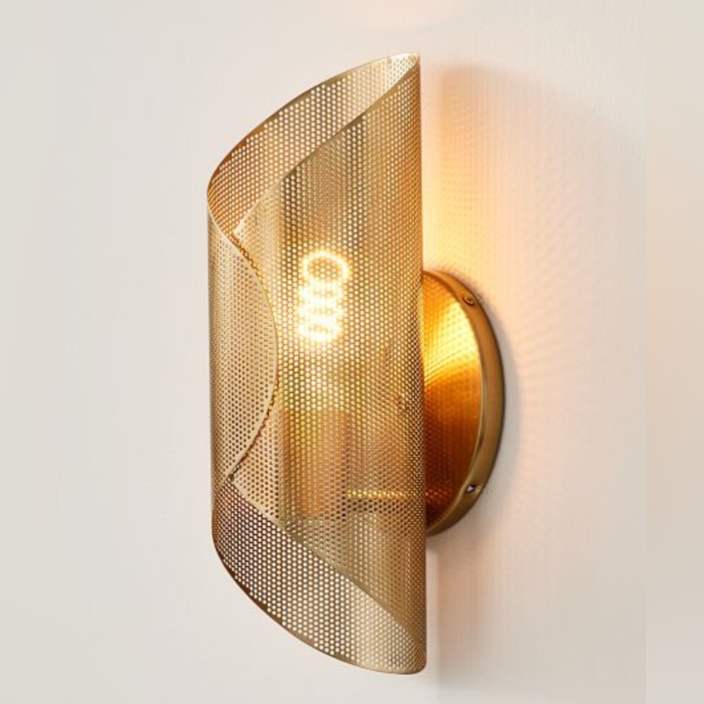 West Elm Curl Perforated Sconce Set of 2